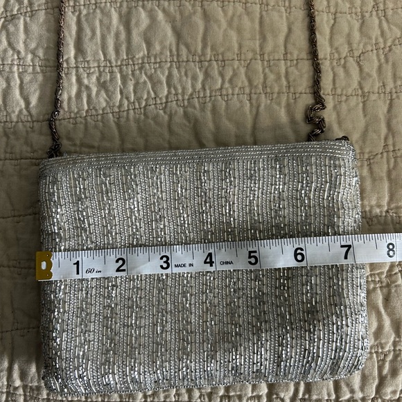 Vintage Magid 1960s Beaded Silver Art Deco Style Zip Closure Small Clasp - Picture 8 of 9